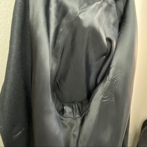 Vintage 70’s ILGWU Black Wool Double Breasted Pea Coat XL - Picture 9 of 11